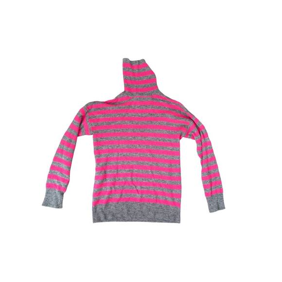 JUMPER 1234 Stripe Roll Collar Jumper - Grey/Pink - Size 1 - Picture 4 of 6